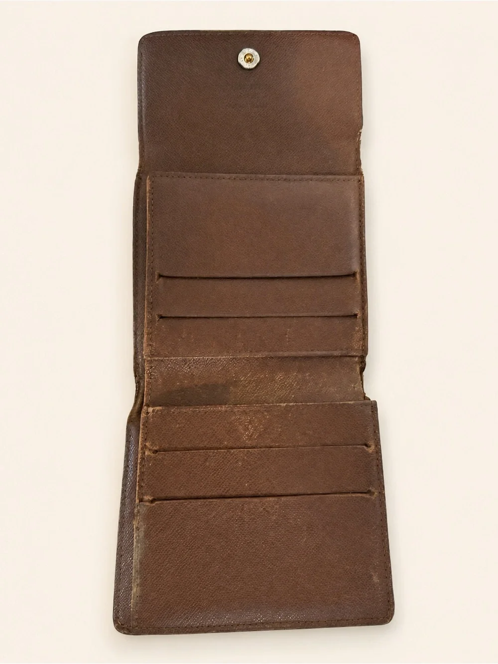 Louis Vuitton Monogram Compact Snap Wallet Vintage Brown LV